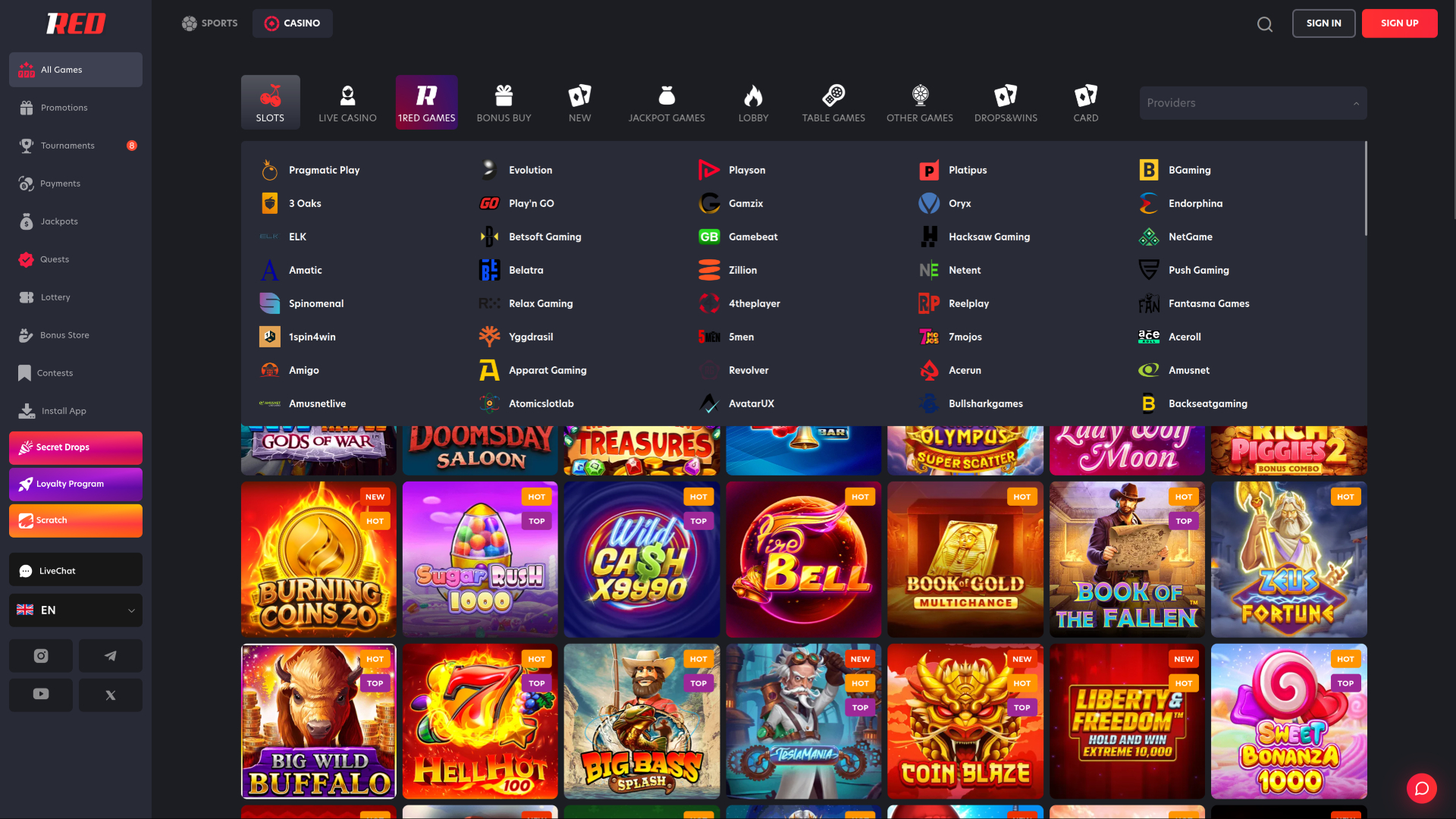 1red Casino Desktop Game Developers