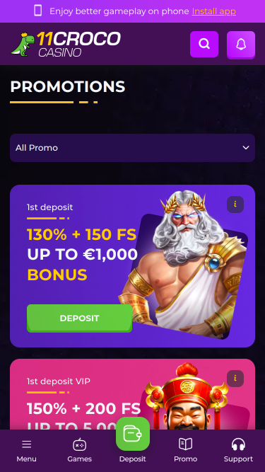 11croco Casino Mobile Promotions