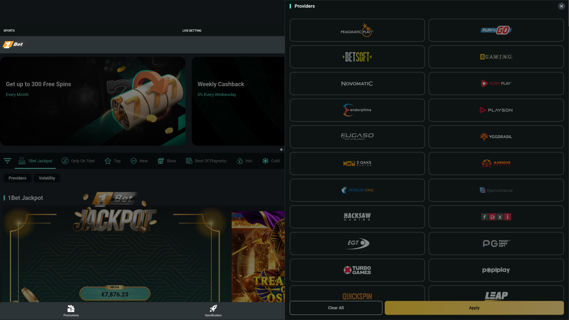 1Bet Casino Desktop Game Developers