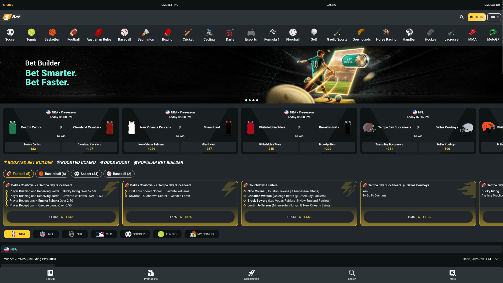 1Bet Casino Desktop Sports