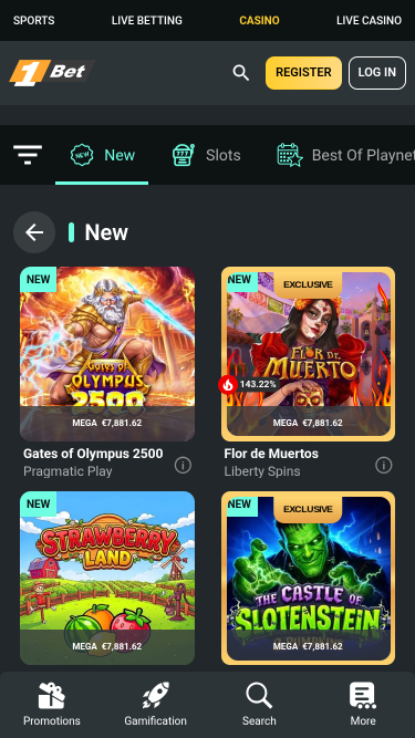1Bet Casino Mobile Games