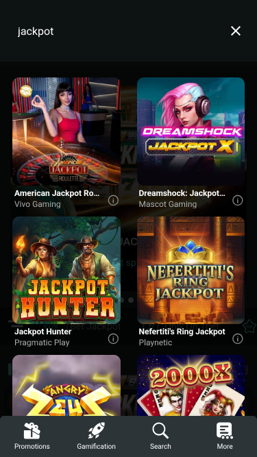 1Bet Casino Mobile Jackpot