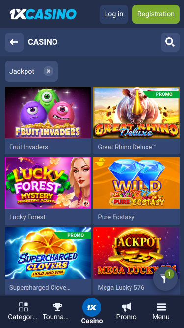 1xCasino Mobile Jackpot
