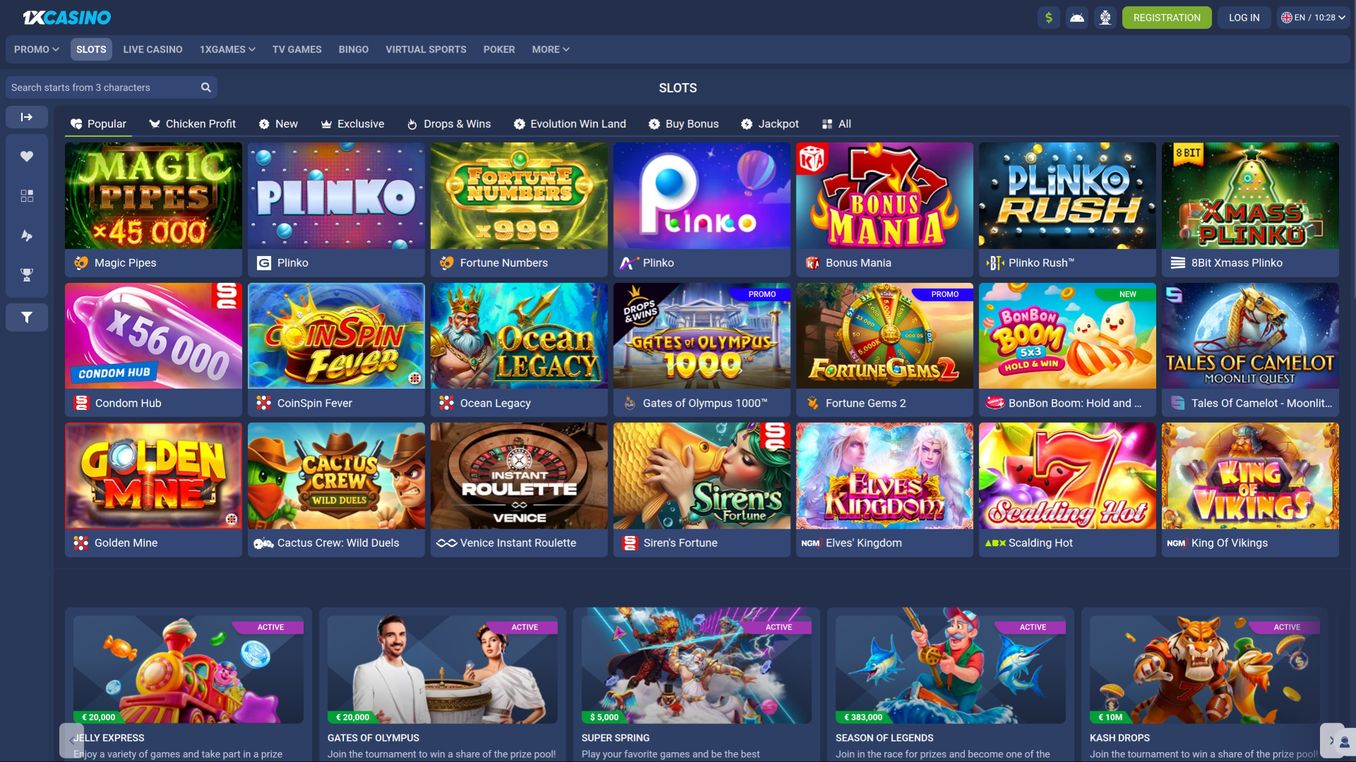 1xCasino Desktop Games