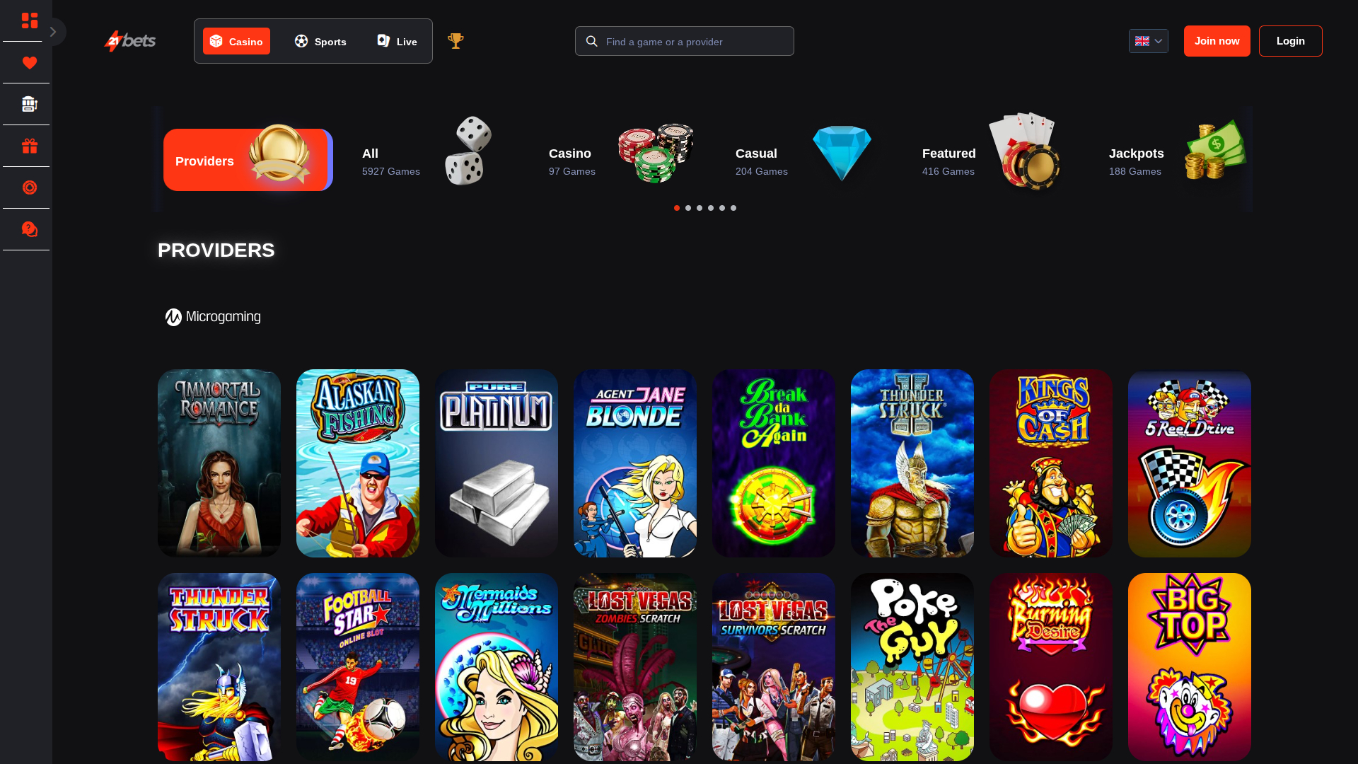 21betscasino.com Desktop Game Developers
