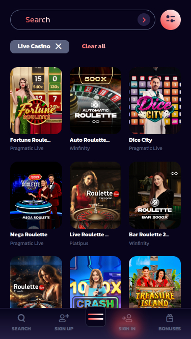 21Bit Casino Mobile Live Dealer