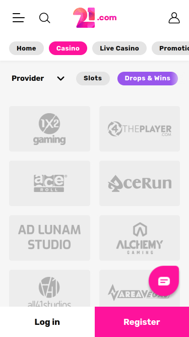 21.com Casino Mobile Game Developers