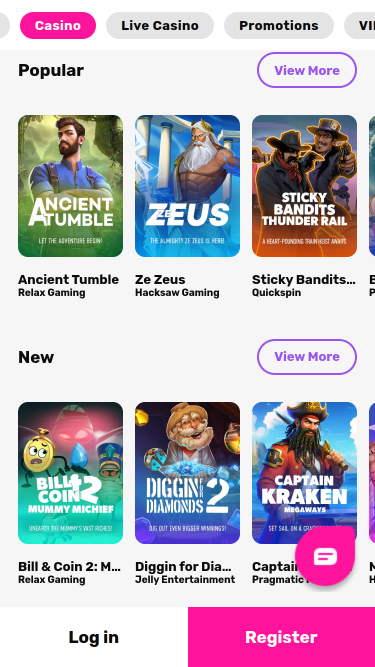 21.com Casino Mobile Games