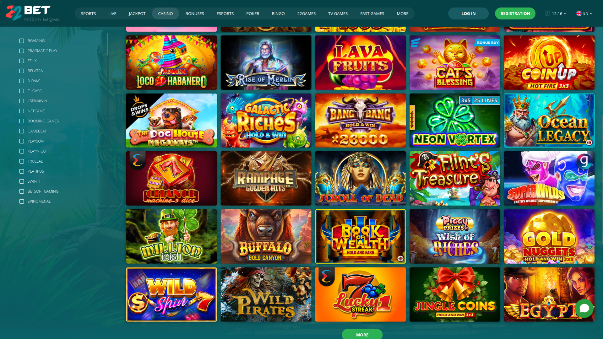 22 Bet Casino Desktop Game Developers