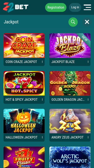 22 Bet Casino Mobile Jackpot