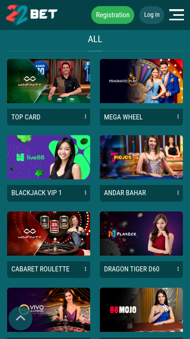 22 Bet Casino Mobile Live Dealer