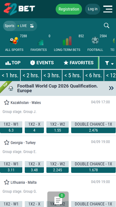 22 Bet Casino Mobile Sports