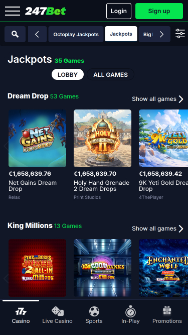 247Bet Casino Mobile Jackpot