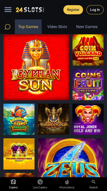 24Slots Casino Mobile Games