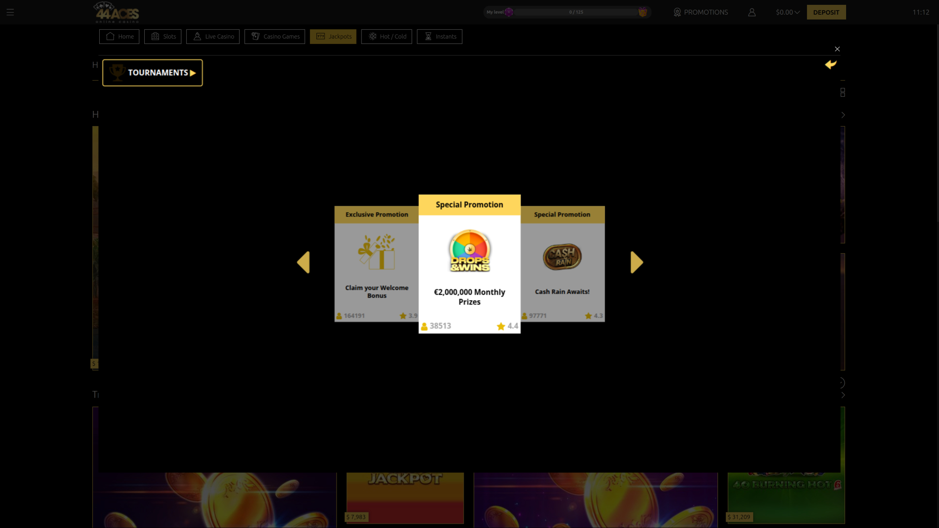 44Aces Casino Desktop Promotions