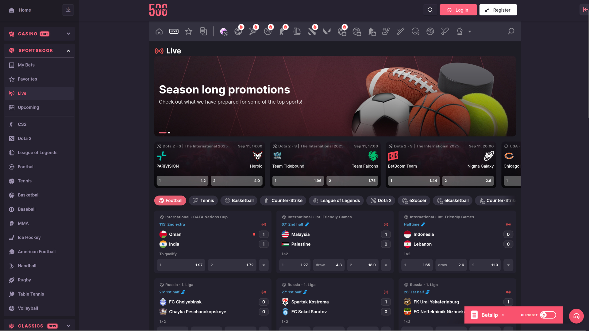 500 Casino Desktop Sports