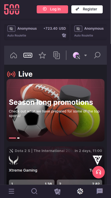 500 Casino Mobile Sports