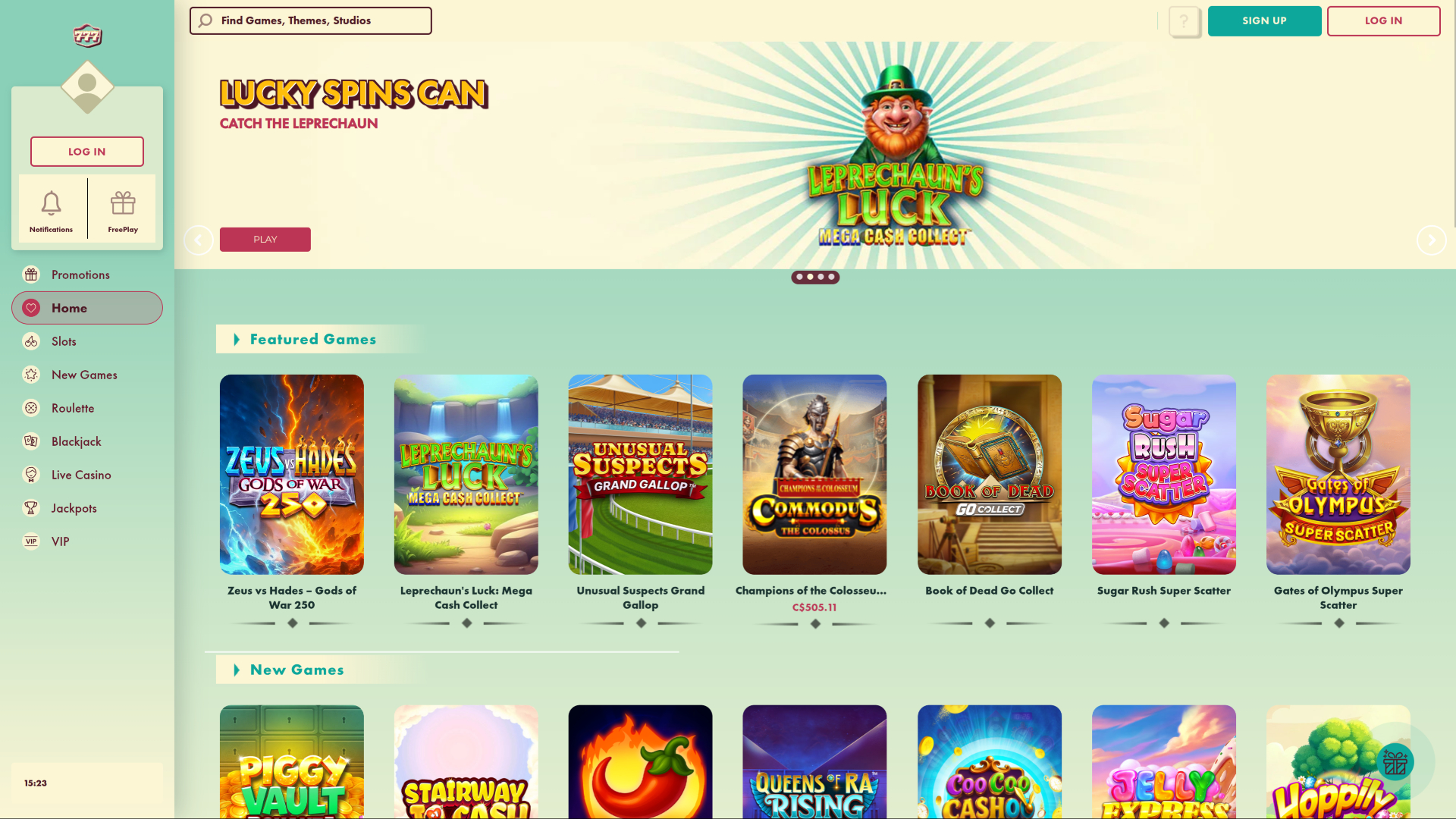 777 Casino Desktop Homepage
