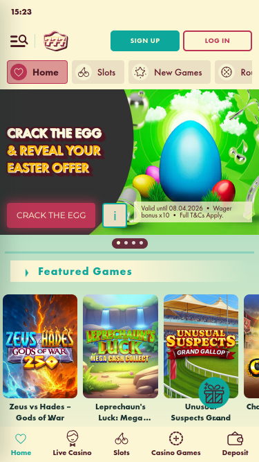 777 Casino Mobile Homepage