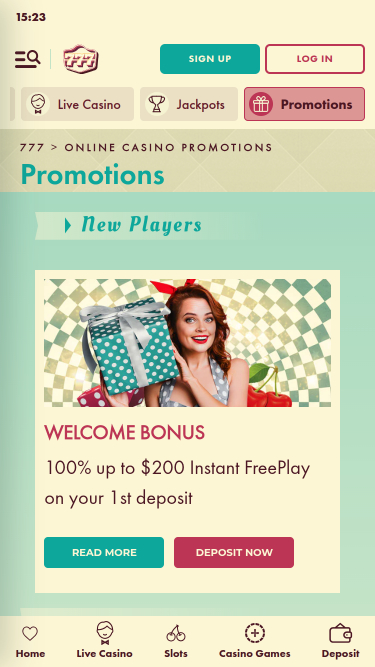 777 Casino Mobile Promotions