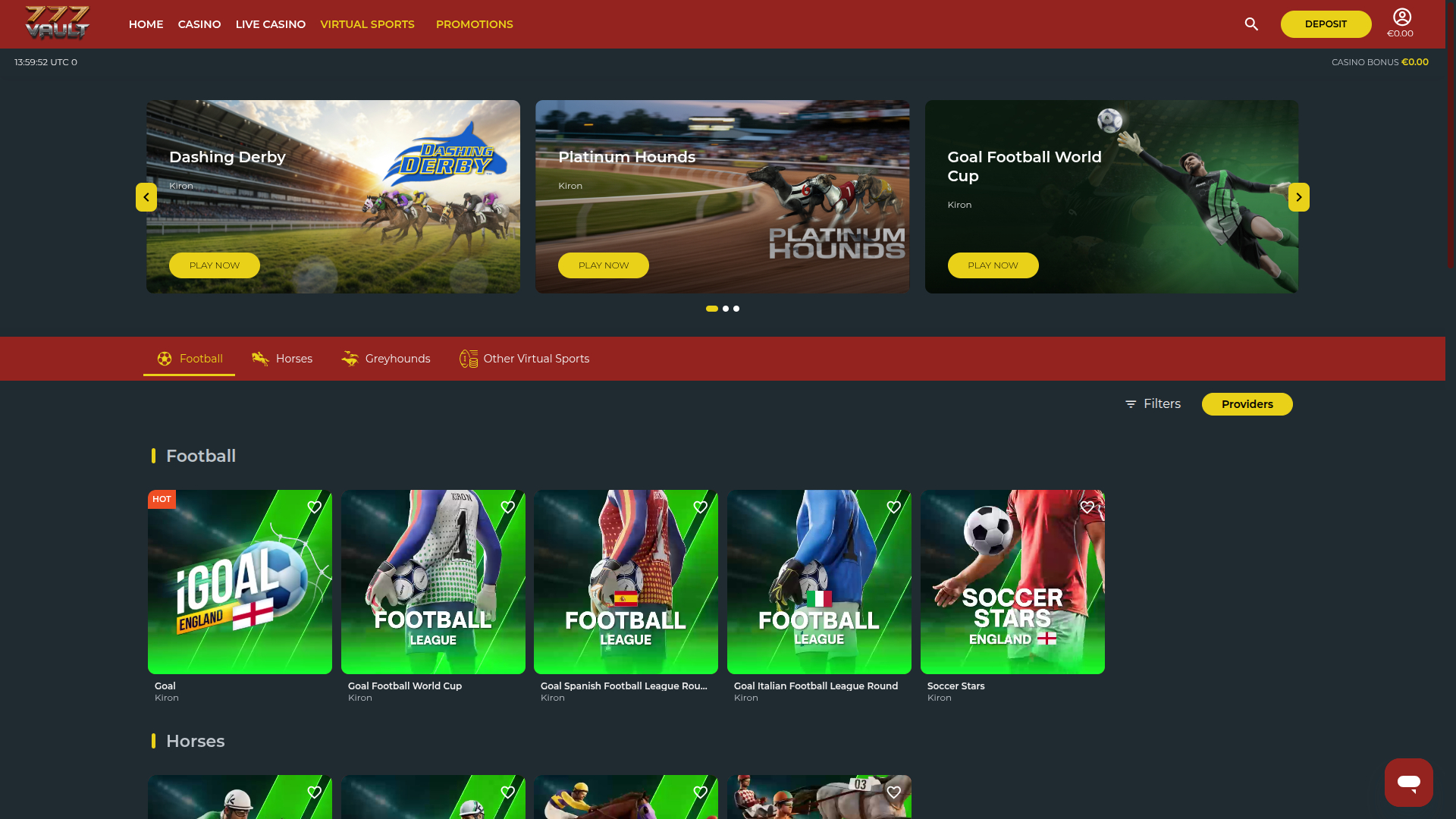 777Vault Casino Desktop Virtual Sports