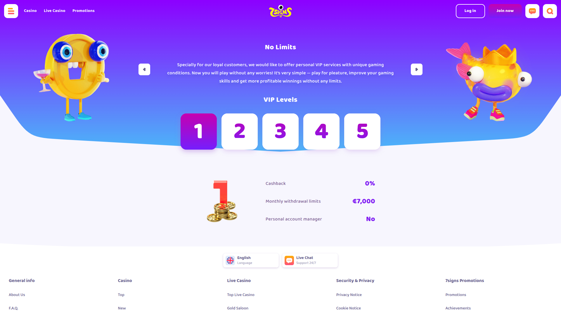 7Signs Casino Desktop VIP