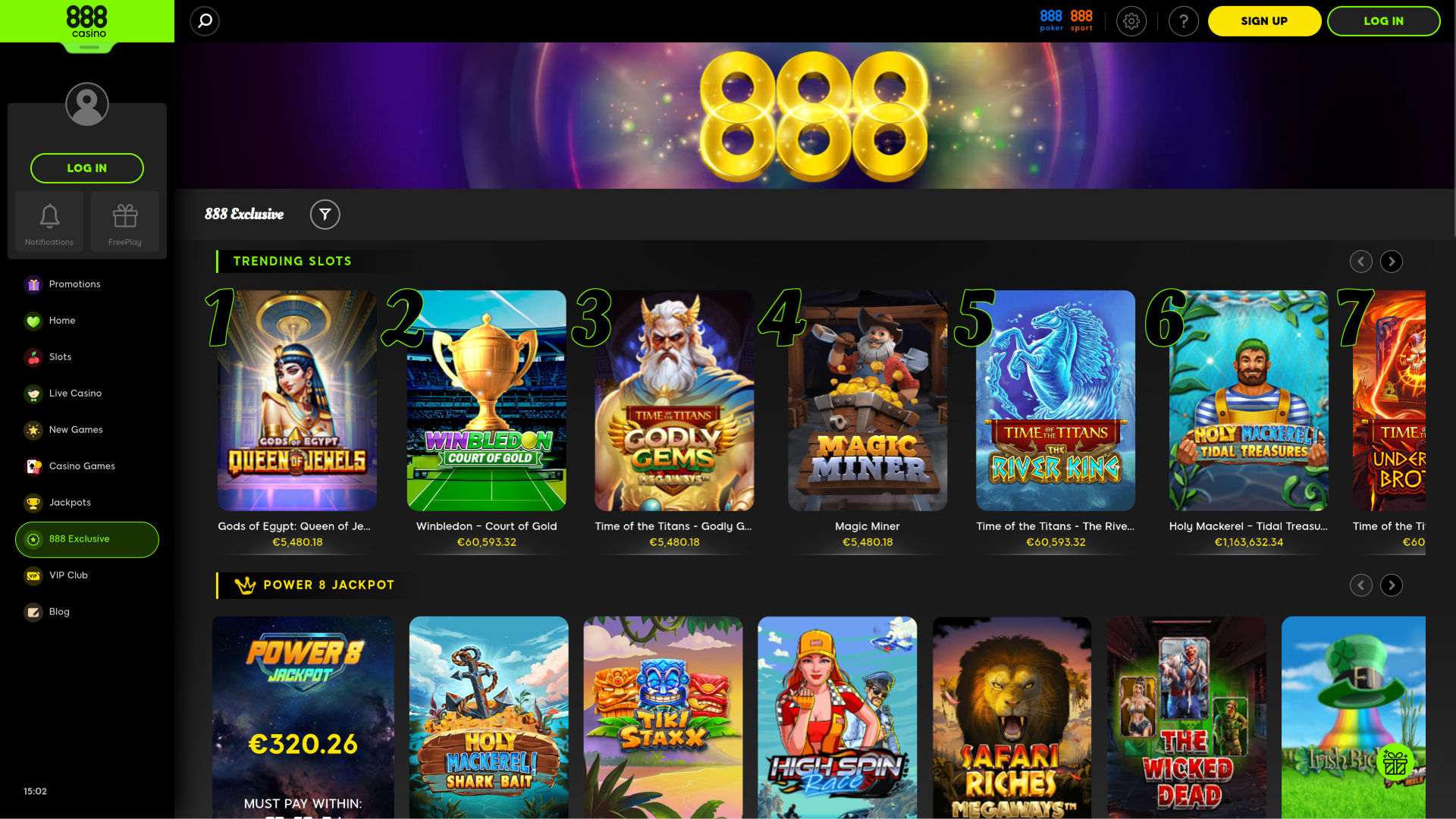 888casino Desktop 888Exklusiv