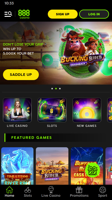 888 Casino Mobile-Startseite