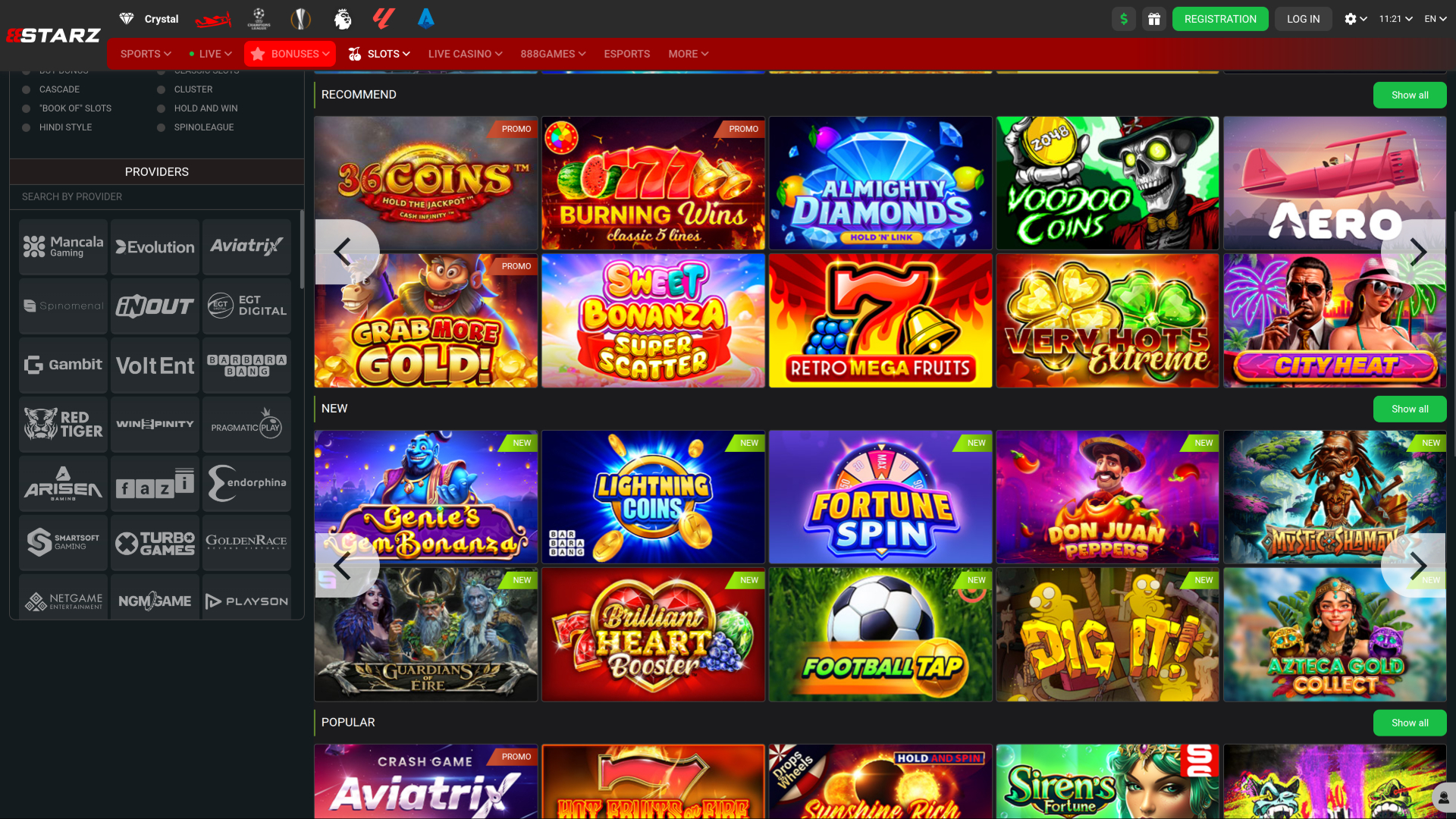 888STARZ Casino Desktop Game Developers
