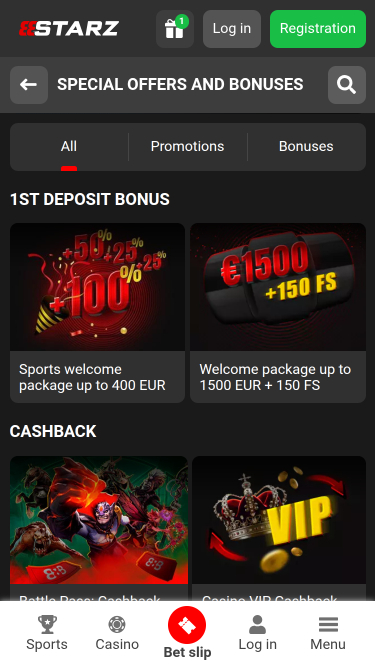 888STARZ Casino Mobile Promotions