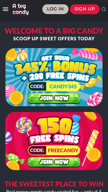 A Big Candy Casino Mobile Promotions