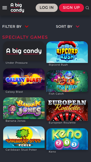 A Big Candy Casino Mobile Specialty Games