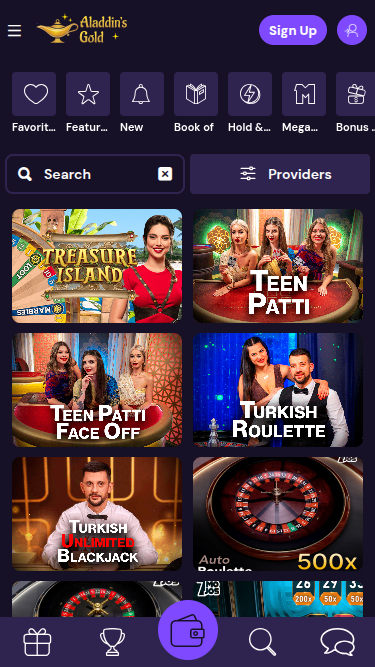 Live Dealer screenshot of Aladdins Gold Casino for Mobile