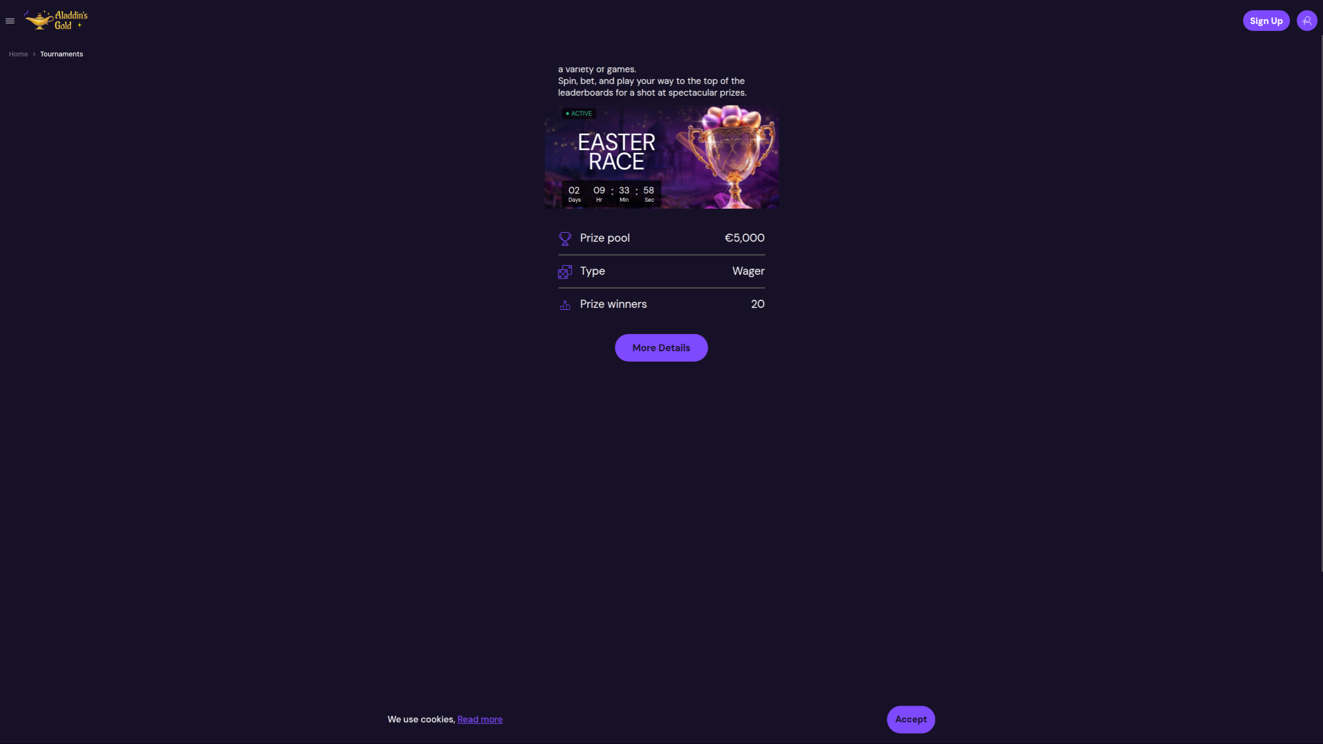 AladdinsGold Casino Desktop Tournaments