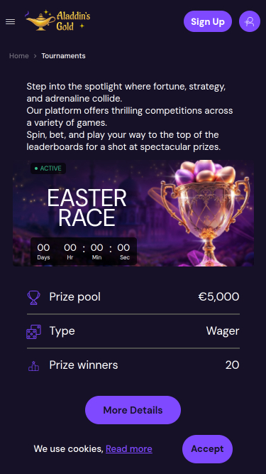 AladdinsGold Casino Mobile Tournaments