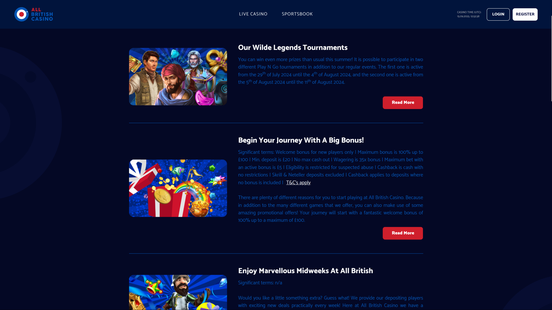 All British Casino Desktop Promotions