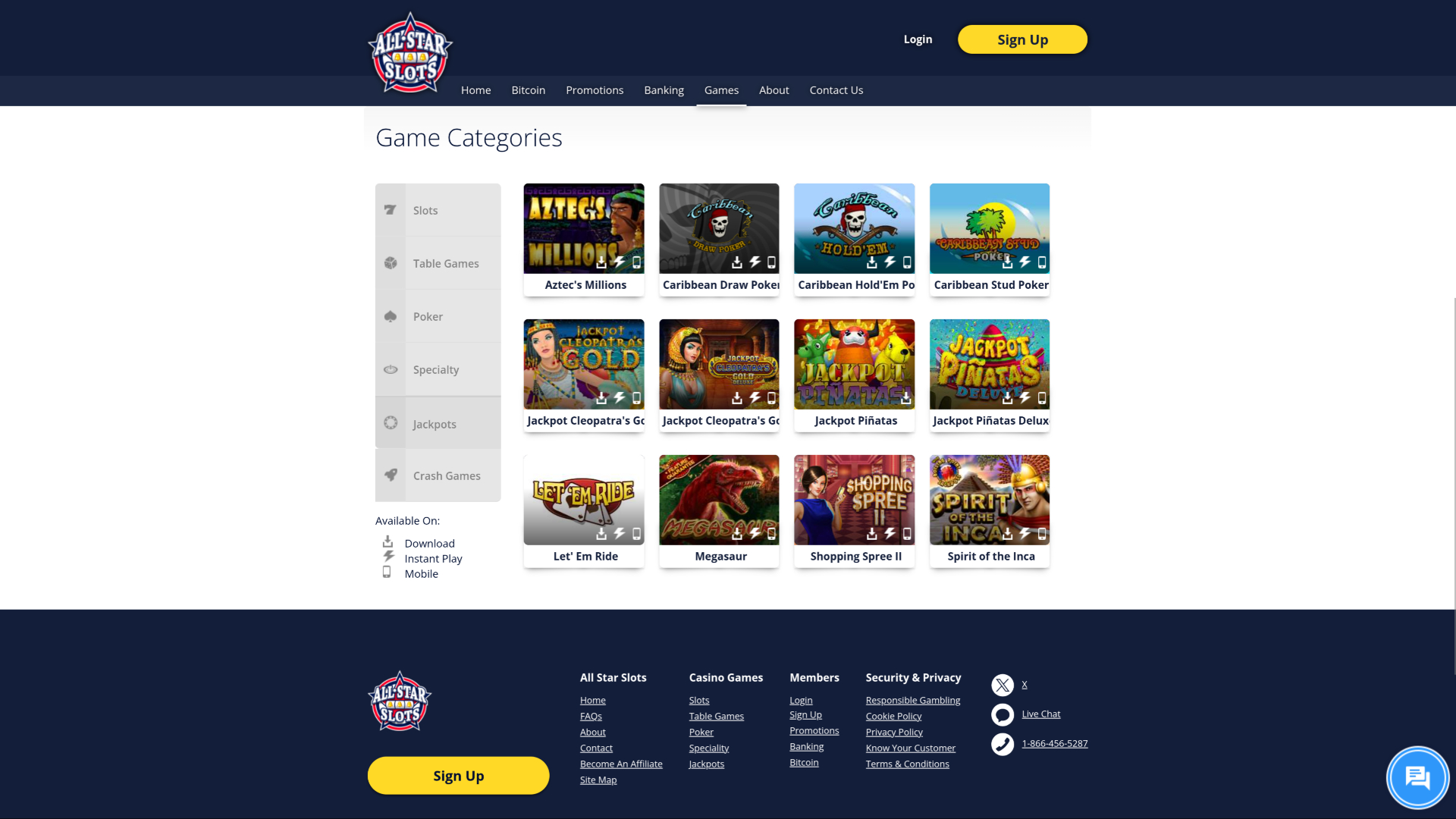 All Stars Slots Casino Desktop Jackpot