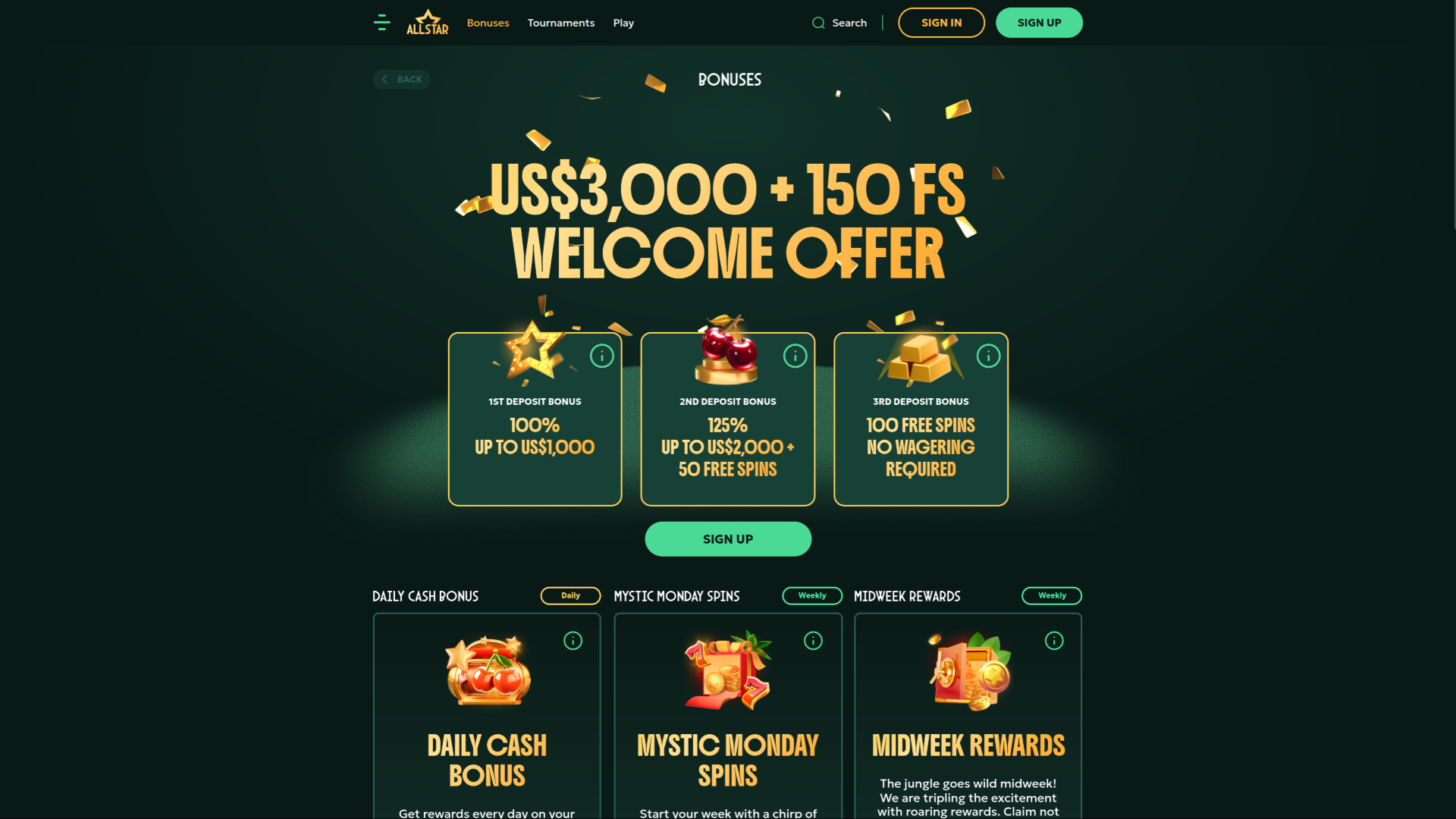 AllStar Casino Desktop Promotions