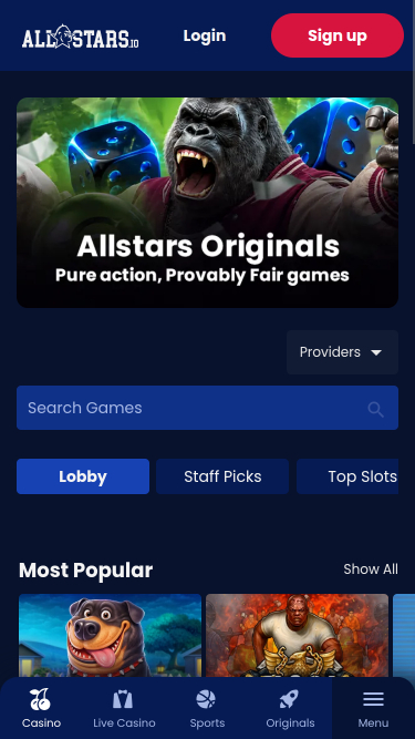 Allstars.io Casino Mobile Games