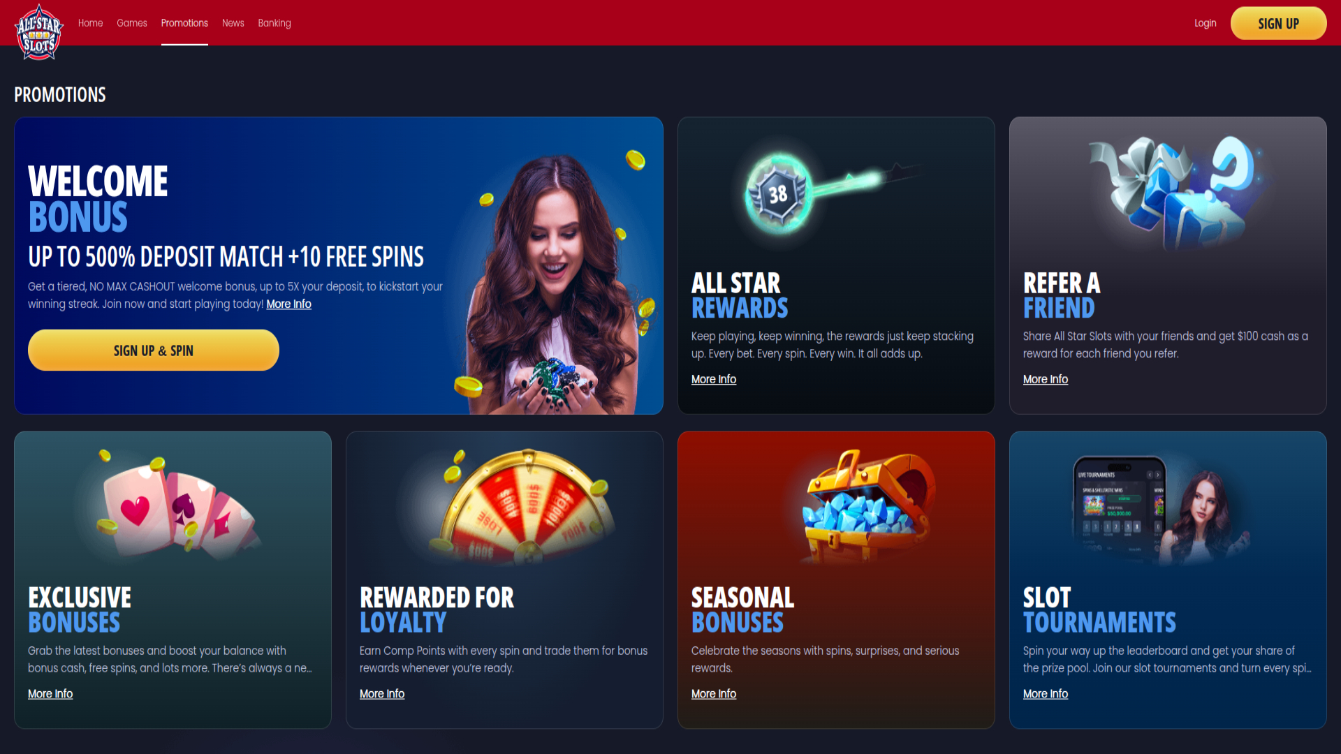All Stars Slots Casino Desktop Promotions