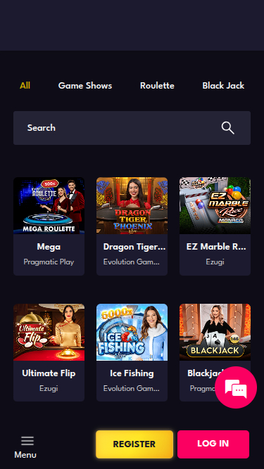 Live Dealers screenshot of Allstarz Casino for Mobile