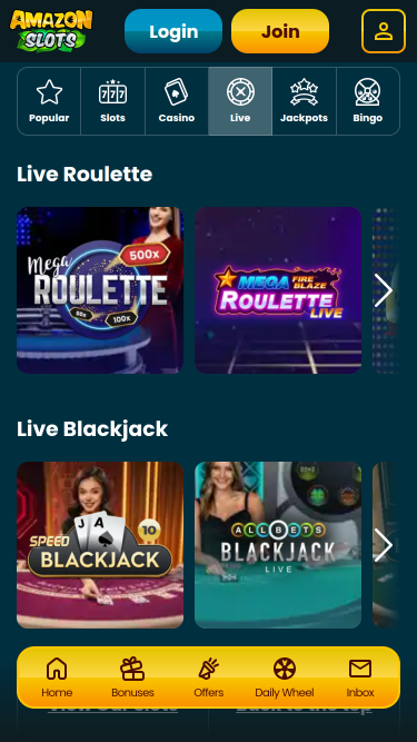 Amazon Slots Casino Mobile Live Dealer