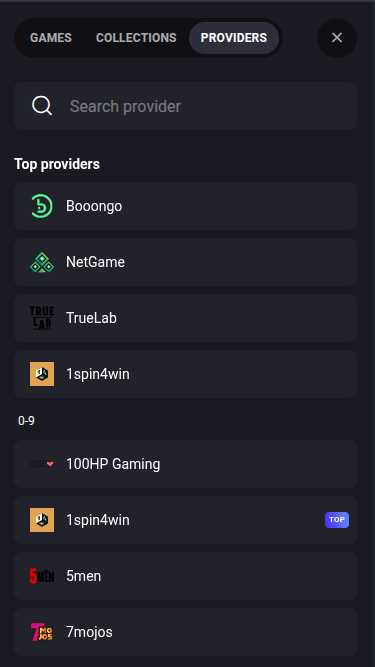 Amonbet Casino Game Developers Mobile