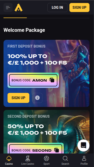 Amonbet Casino Promotions Mobile