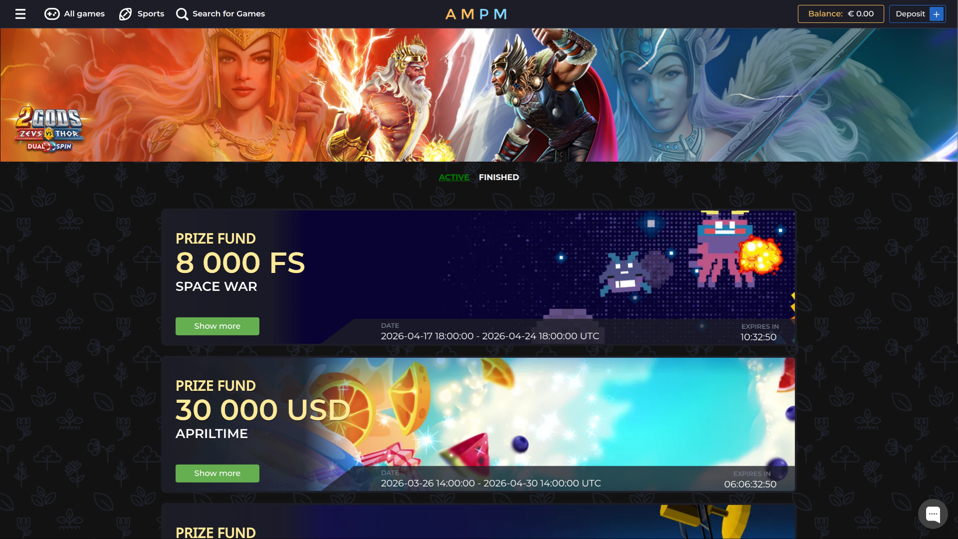 ampm Casino Desktop Tournaments