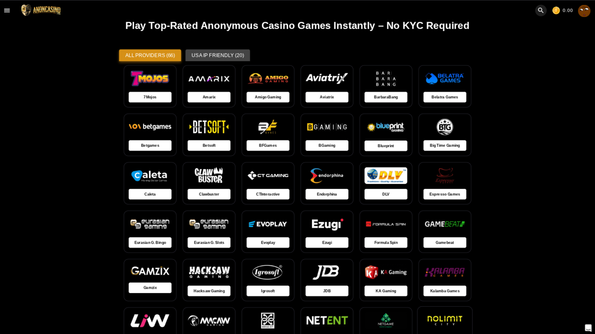 anon Casino Desktop Game Developers
