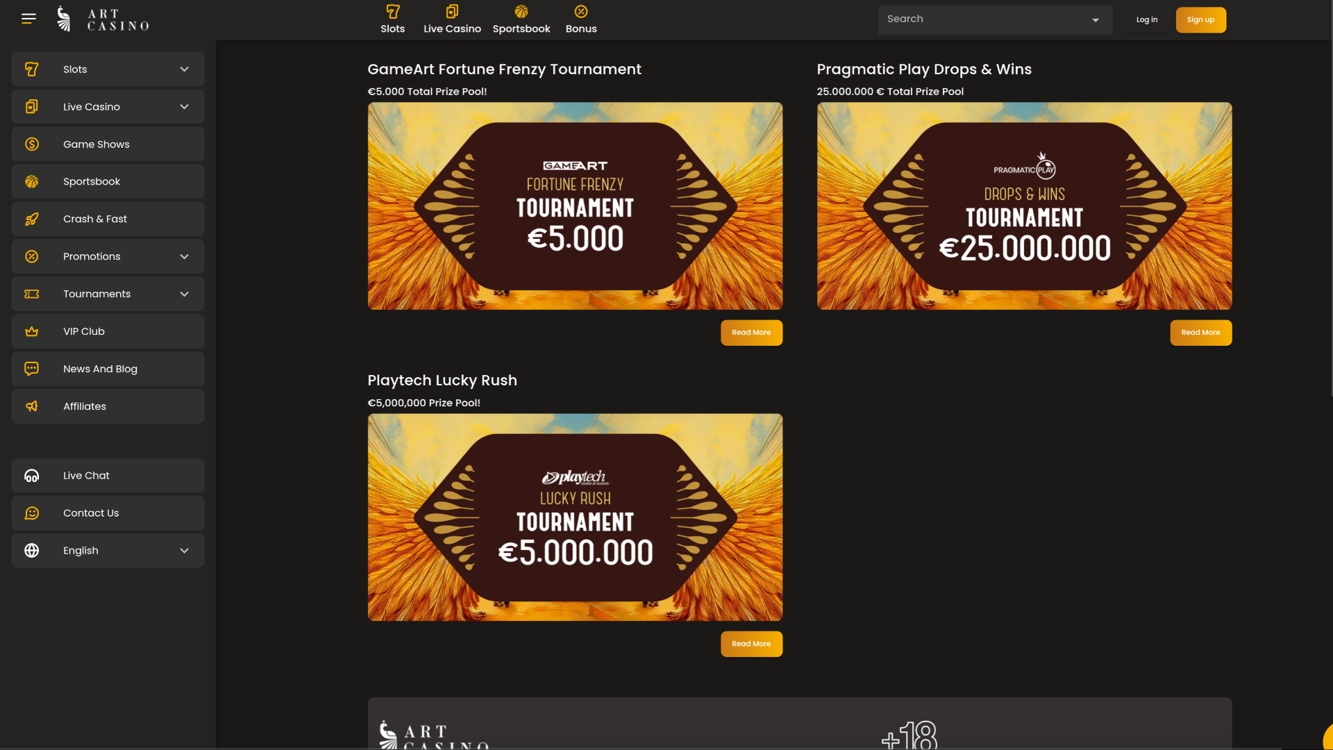 Art Casino Desktop Tournaments