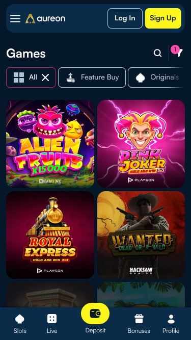 Aureonplay Casino Mobile Games