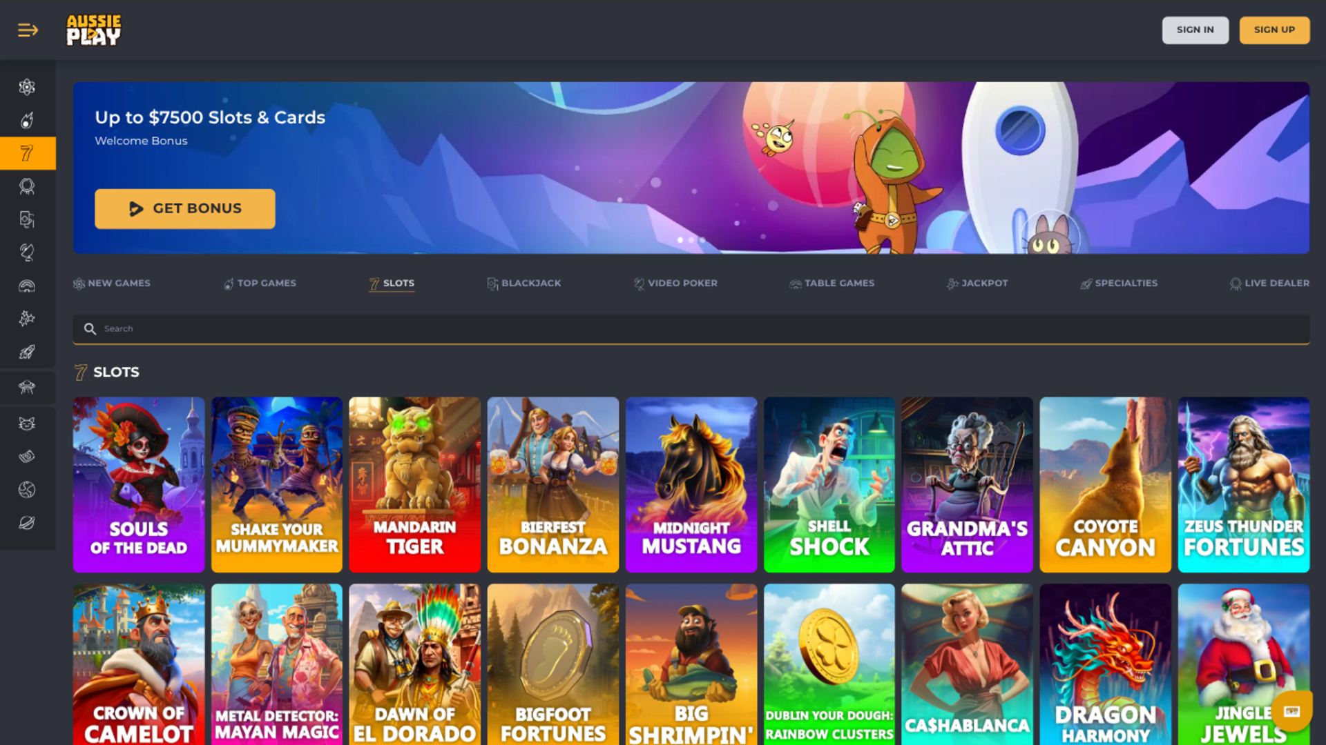 Aussie Play Casino Desktop Games