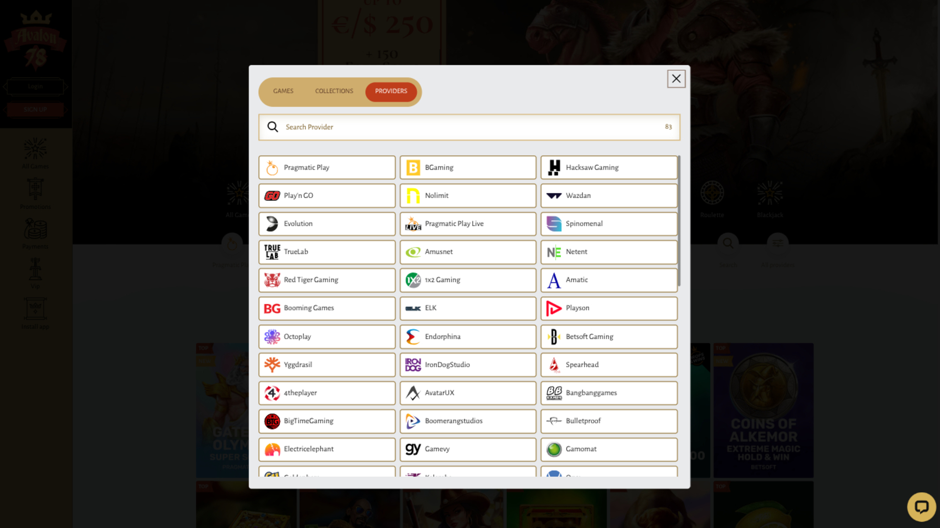 Avalon78 Casino Desktop Game Developers
